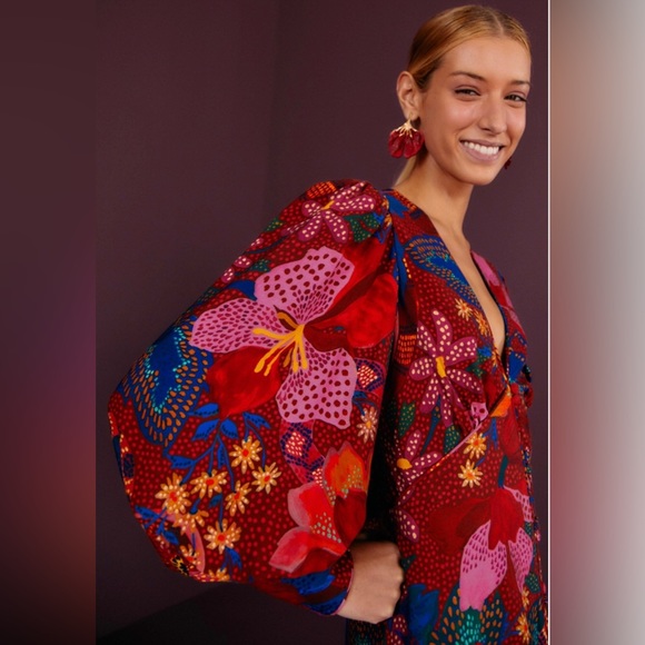 NWT FARM Rio Red Mini Dress - Picture 2 of 4